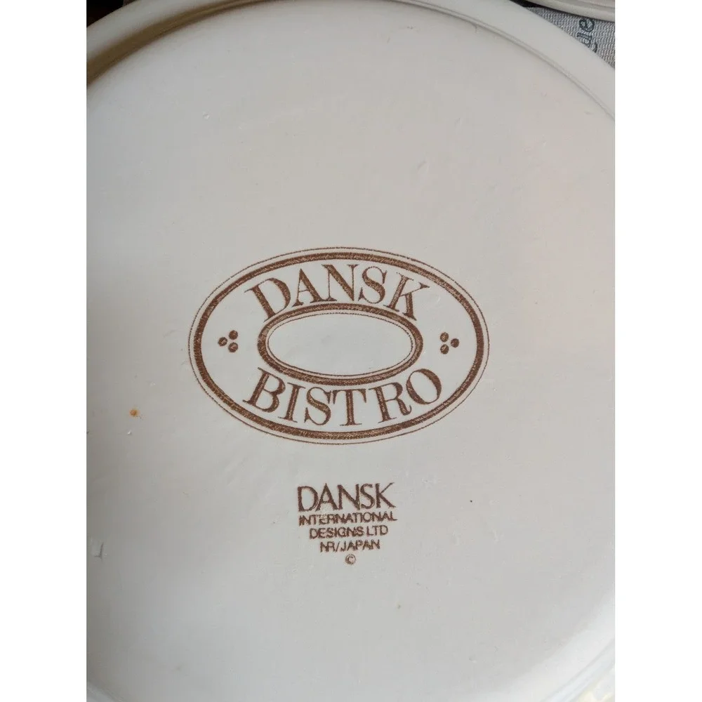 Dansk Bistro Maribo Set of 6 Salad Plates Blue Floral Stoneware Japan 7.5 inch